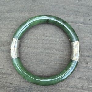 Deep Green nephrite jade Bangle Bracelet